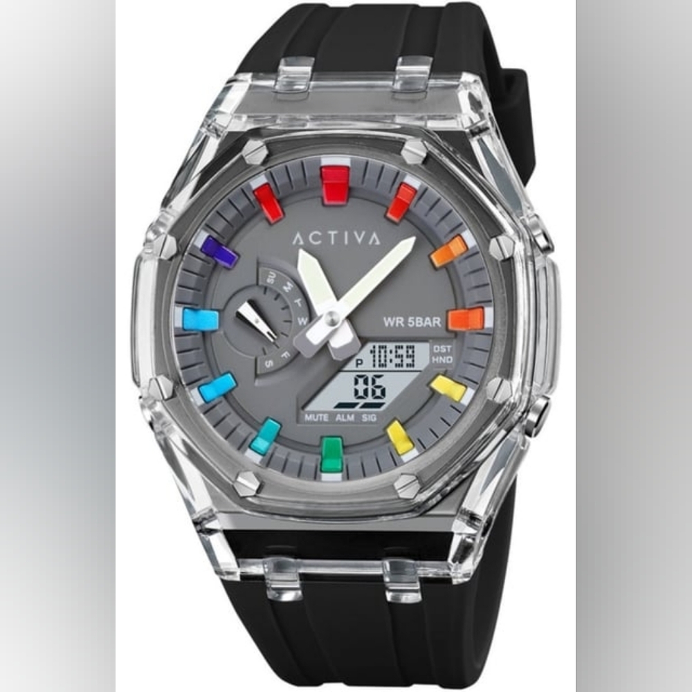 Activa Multicolor Analog-Digital Watch Rainbow Pride ACW2100-005